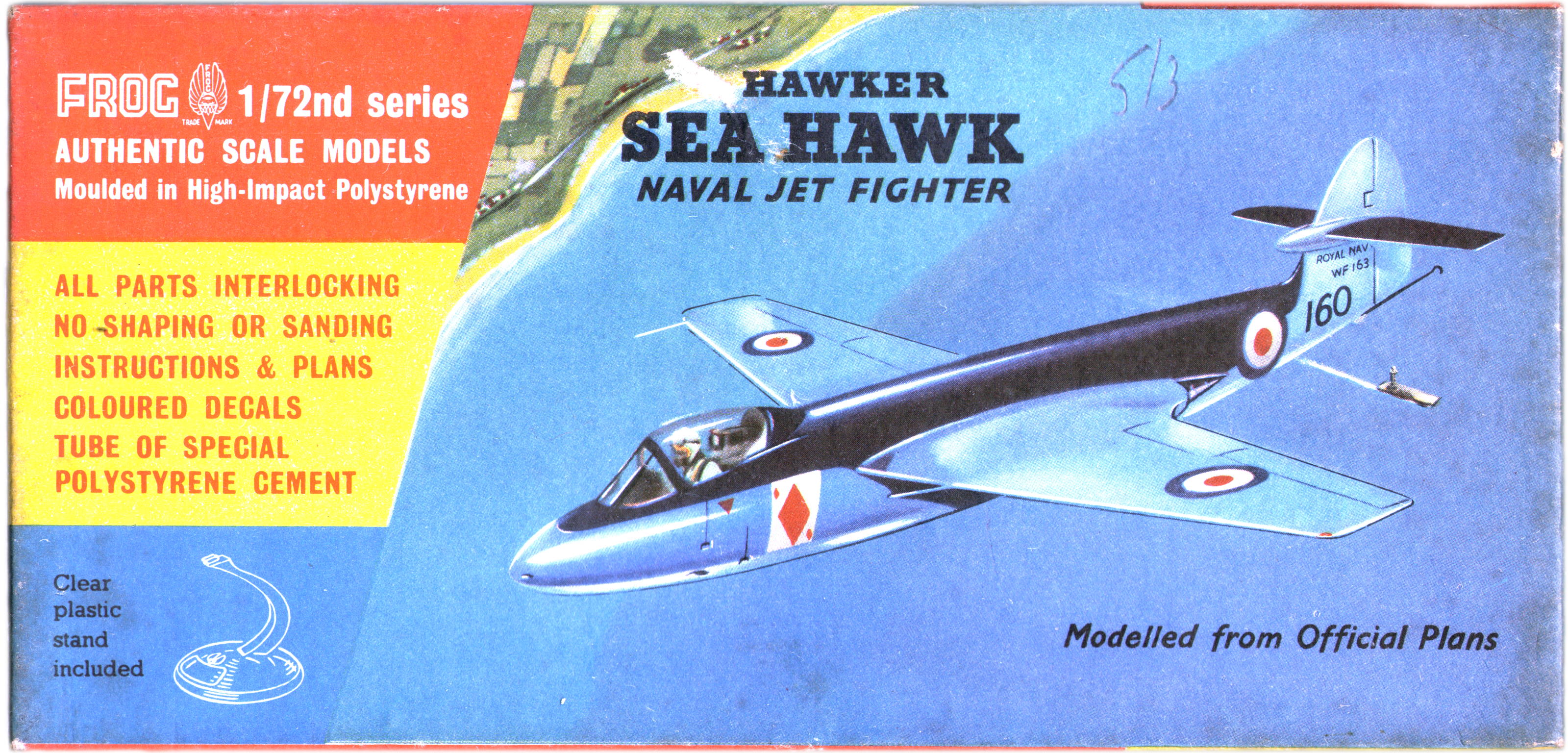 FROG ima ltd, 328P Hawker Sea Hawk, IMA 1956 full telescopic type box